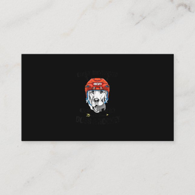 Carte De Visite Facilement Distrait Par Les Chiens Et Le Hockey (Devant)