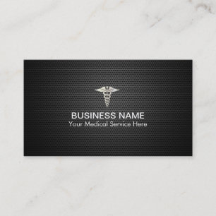 Carte De Visite Facturation Médicale en métal noir professionnel