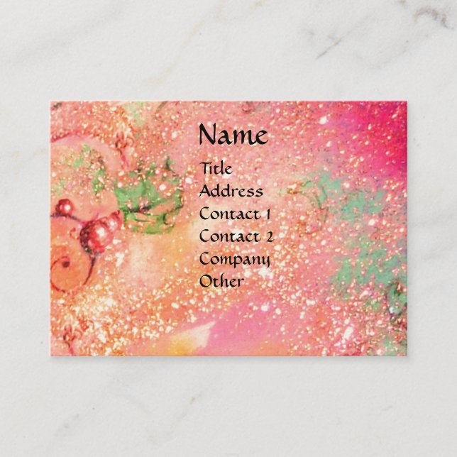Carte De Visite FAIRY OF THE RED FLOWERS IN ROSE SPARKLES Imaginai (Devant)