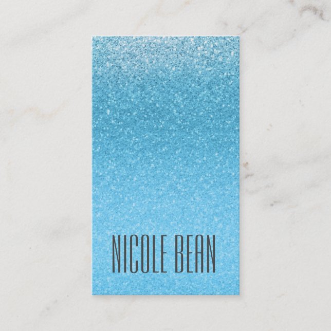 Carte De Visite Fairy Tale Blue Parties scintillant Glam Glamor Ch (Devant)