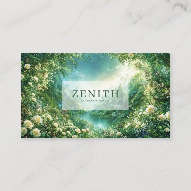 Carte De Visite Fairytale Castle and Rose Floral Valley Enchanted (Devant)