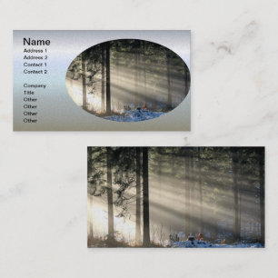 Carte De Visite Faisceau de soleil à travers la forêt en hiver
