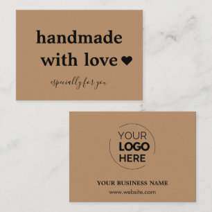 Carte De Visite Fait main avec amour   Logo personnalisé Brown