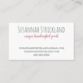 Carte De Visite Fait main avec le Knit rose de retour