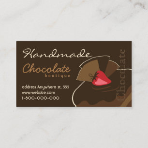 Carte de visite fait main de chocolat