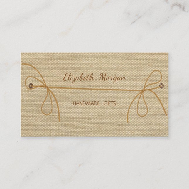 Carte De Visite Fait main Simple Rustique (Devant)