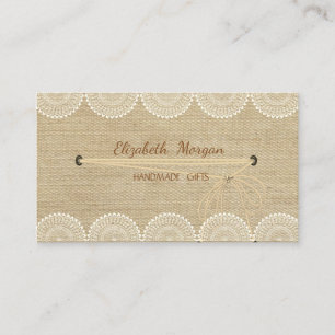 Carte De Visite Fait main Simple Rustique ,Dentelle