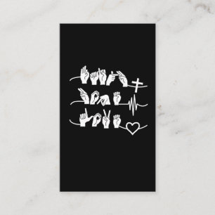 Carte De Visite Faith Hope Love ASL American Sign Language