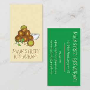 Carte De Visite Falafel Moyen-Orient Cuisine végétarienne Restaura