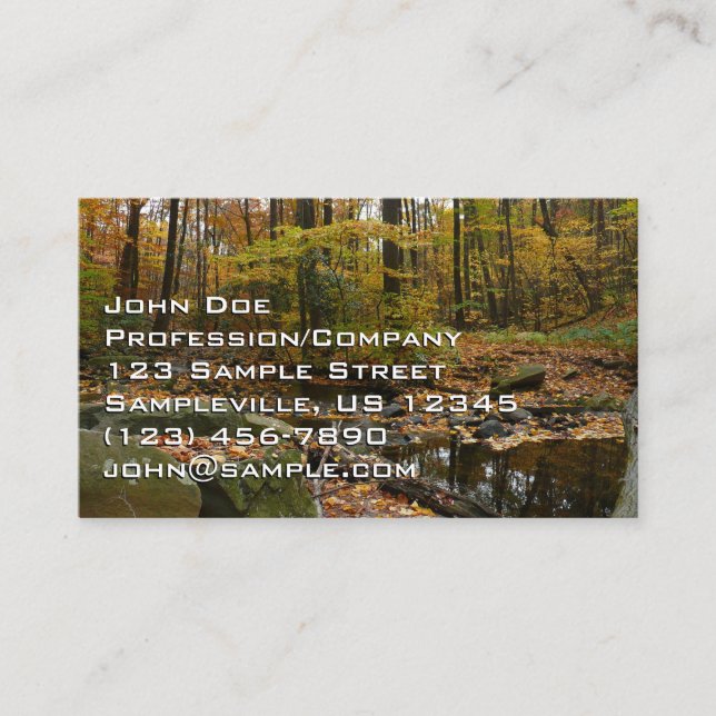 Carte De Visite Fall Creek avec réflexion à Laurel Hill Park (Devant)