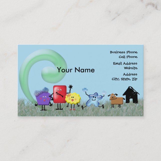 Carte De Visite Famille folle de formes (Devant)