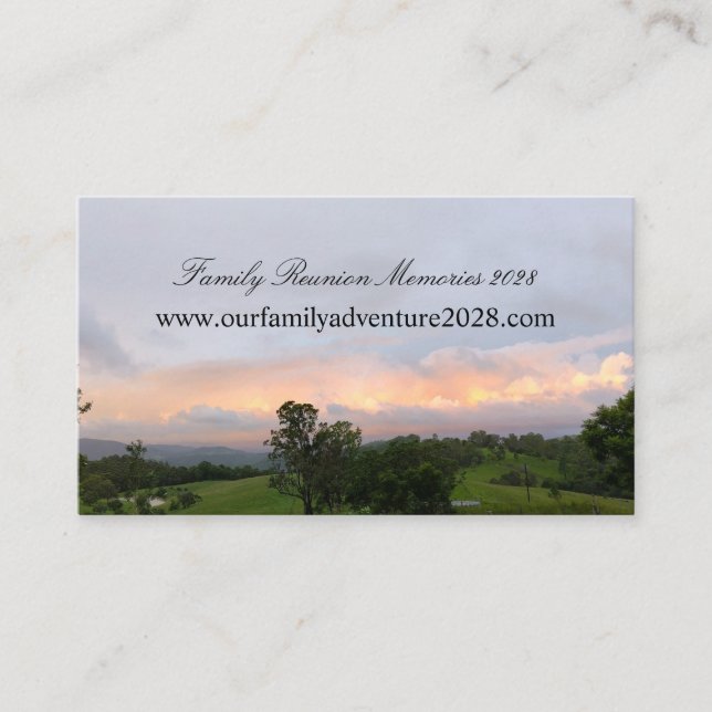 Carte De Visite Family Reunion Memories Website (Devant)