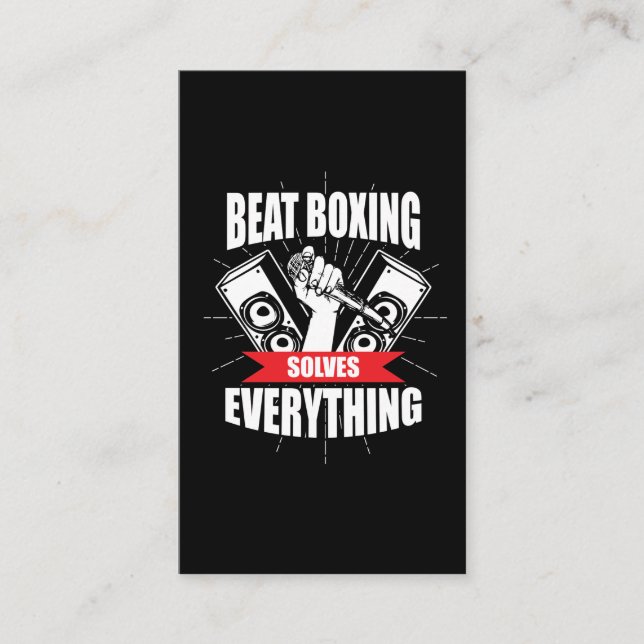 Carte De Visite Fan drôle de Beatbox de T-shirt de boxe de (Devant)