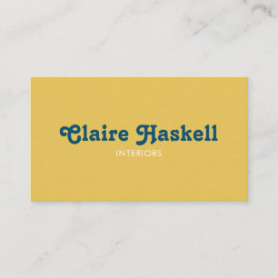 Carte De Visite Fancy Script Mustard Jaune Chic Minimal Social