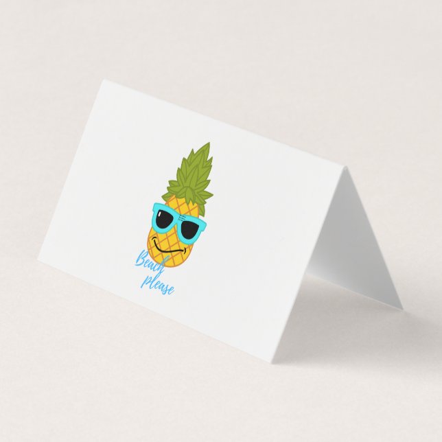 Carte De Visite Fantaisie D'Ananas Avec Lunettes De Soleil Été (Devant)