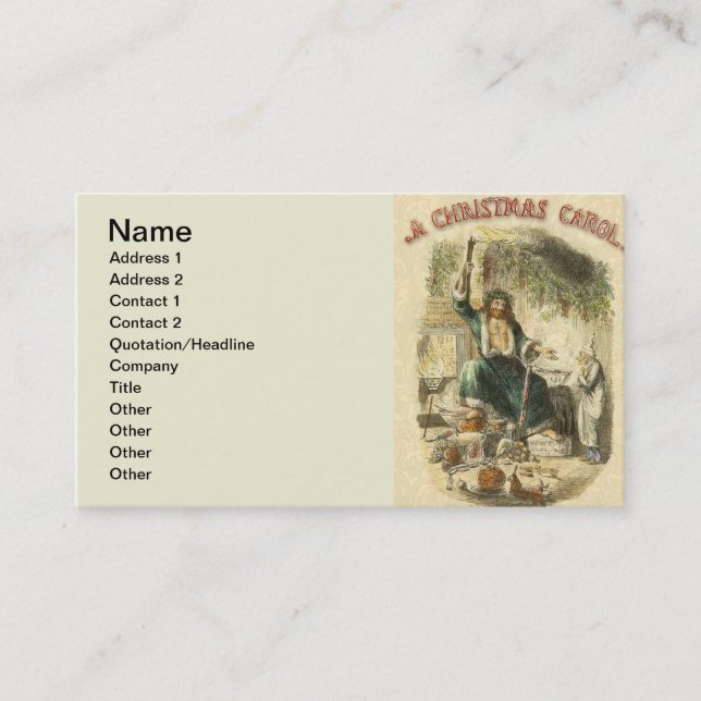 Carte De Visite Fantôme de Noël Présent Scrooge (Devant)