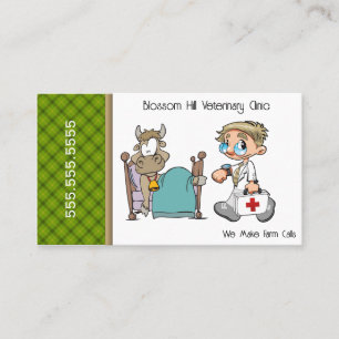 Carte De Visite Farm Call Funny Cow Clinique vétérinaire
