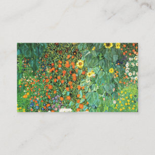 Carte De Visite Farm Garden With Sunflowers Gustav Klimt