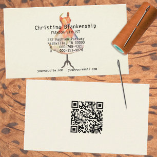 Carte De Visite Fashion Designer Mannequin Torso QR Code Custom