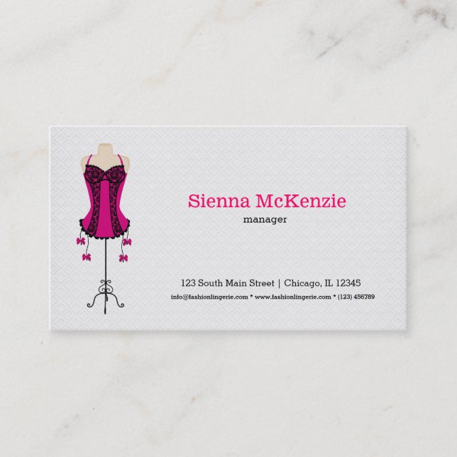 Carte De Visite Fashion Lingerie (rose) (Devant)