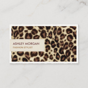 Carte De Visite Fashion Stylist - Empreinte de léopard tendance