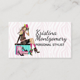 Carte De Visite Fashion Stylist Shopper Gal