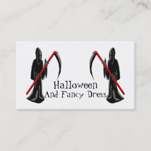 Carte De Visite Faucheuse Grim Halloween robe fantaisie