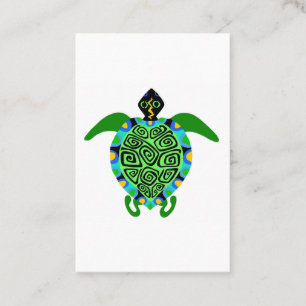 Carte De Visite Faune - TORTUE DE MER Graphique - Nature - Nautiqu