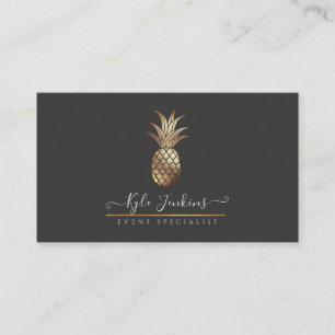 CARTE DE VISITE FAUX ANANAS DORÉS FOND DIY