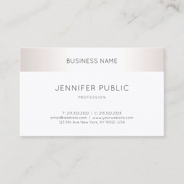 Carte De Visite Faux Argent Élégant Propre Moderne Professionnel (Devant)