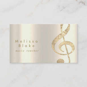 Carte De Visite faux feuille d'or treize