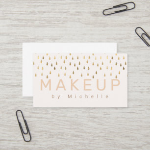 Carte De Visite Faux Foil Gold Pluie gouttes maquillage Artiste