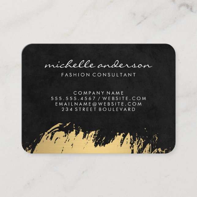 Carte De Visite Faux Gold brossé / Black Lux (Devant)