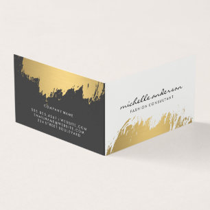 Carte De Visite Faux Gold Brossé gris blanc
