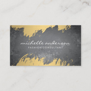 Carte De Visite Faux Gold brossé texture d'ardoise