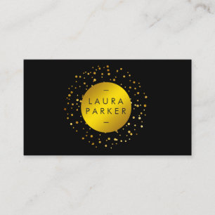 Carte De Visite Faux Gold Circle Confetti Élégant Design chic