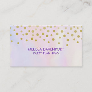 Carte De Visite Faux Gold Confetti sur Purple Aquarelle