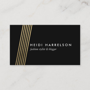Carte De Visite Faux Gold Diagonal Lines High Fashion Styliste