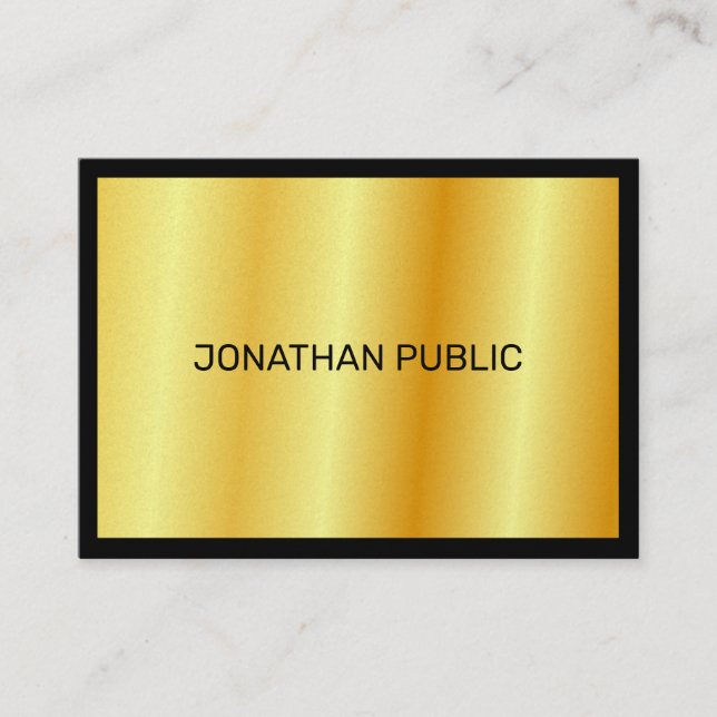 Carte De Visite Faux Gold Elegant Luxueux Modèle personnalisé (Devant)