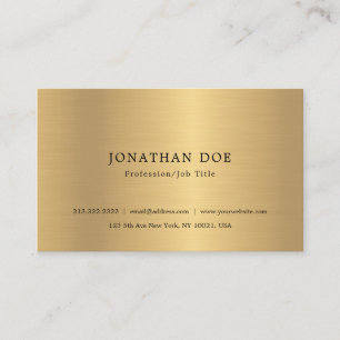 Carte De Visite Faux Gold Elegant minimaliste Modèle professionnel