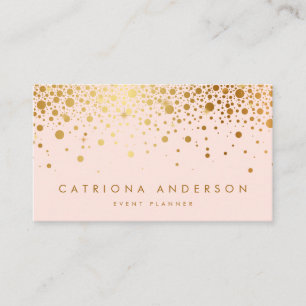 Carte de visite Faux Gold Foil Confetti Blush