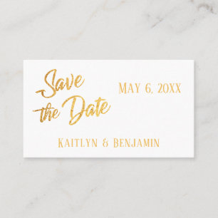 Carte De Visite Faux Gold Foil, détails Mariage Enregistrer la ca