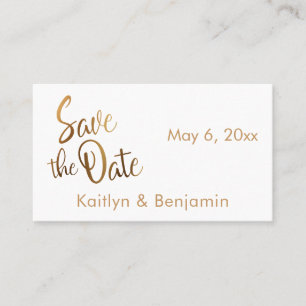 Carte De Visite Faux Gold Foil, détails Mariage Enregistrer la ca