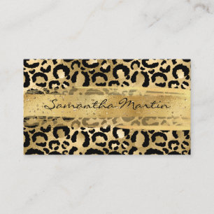 Carte De Visite Faux Gold Foil Parties scintillant Brush Stroke Le