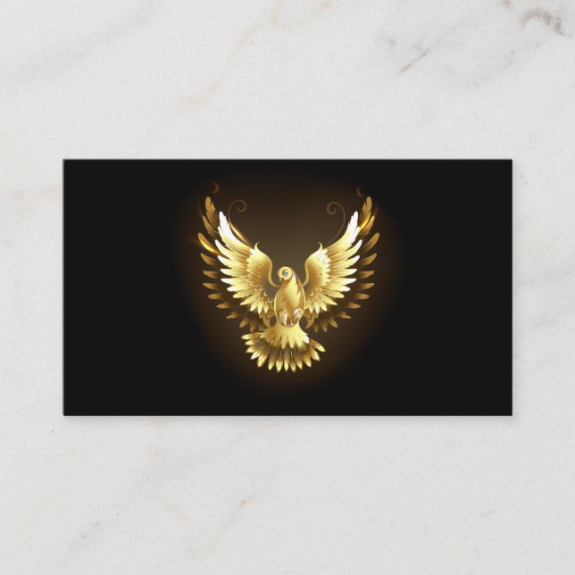 Carte De Visite Faux Gold Foil Peace Dove en noir (Devant)