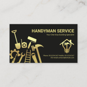 Carte De Visite Faux Gold Handyman Outils Home Réparations
