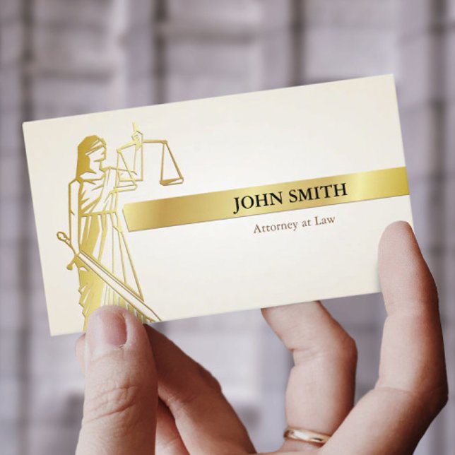 Carte De Visite Faux Gold Lady Justice Procureur professionnel (Créateur téléchargé)