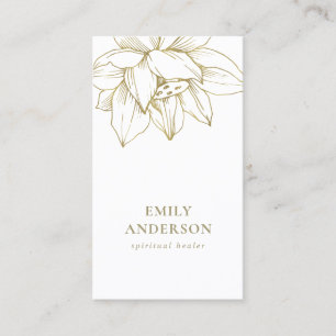 CARTE DE VISITE FAUX GOLD LOTUS SIMPLE REIKI SPIRITUEL HEALER