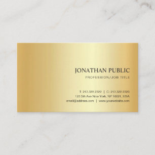 Carte De Visite Faux Gold Modern Elégant Modèle tendance