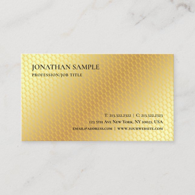 Carte De Visite Faux Gold Modern Professional Simple Modèle (Devant)